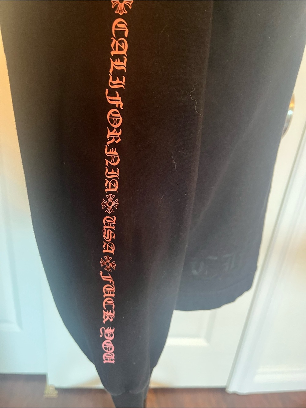 Chrome Hearts Black Long Sleeve Pocket Tee with White Chest Logo - Picture 5 of 9